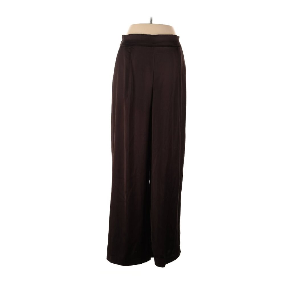 House of Harlow 1960 Satin Wide Leg Trousers Bronze High Rise S
